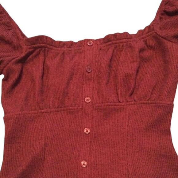 FRANCESCA’S Mi Ami Button Down Off the Shoulder Top Size Small - Picture 3 of 4